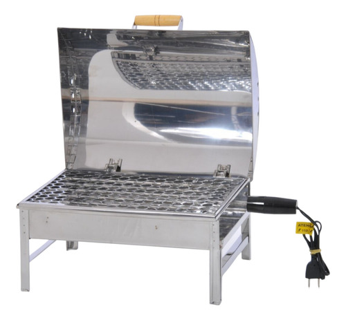Churrasqueira Elétrica Sem Fumaça Com Tampa A Bafo Inox 430