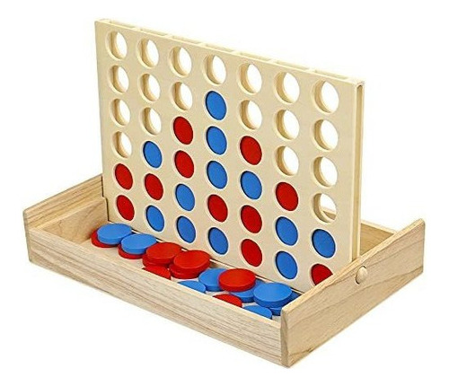 Juego De Conexión De Madera 4 En Fila, Tablero Plegable Joy