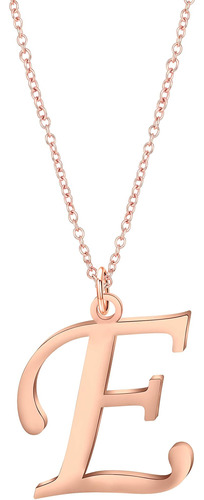 Choroy Script Collar Con Inicial De Oro Rosa Con 26 Letras D