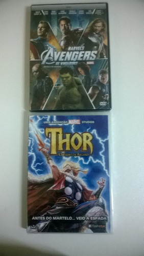 Combo Dvd Vingadores Avengers + Dvd Thor Animacao Novo