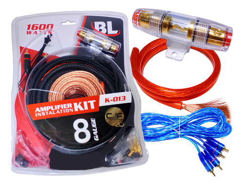 Kit De Cables 8 Gauge K-013 Para Potencia Hasta 2500w Audio 