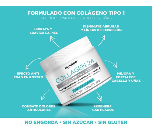 Imagen 4 de 10 de Colágeno Hidrolizado Collagen24® Quasar - Piel, Uñas, Pelo