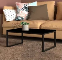 Comprar Carmin Móveis Mesa De Centro Sala Industrial Retangular Ferro E Madeira cor preto