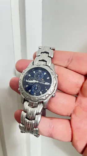 Relogio Citizen 6870 Raro Azul Chronometro Calendário Quartz Relogio Citizen 6870 Raro Azul Chronometro Calendário Quartz