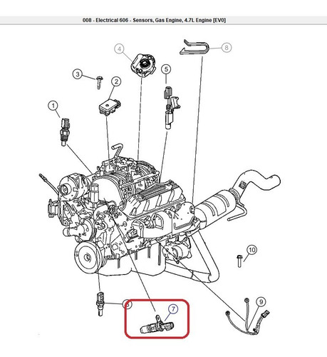 Imagen 6 de 9 de Sensor Eje Levas Mopar Jeep Commander 3.7-4.7-5.7 2008-2010
