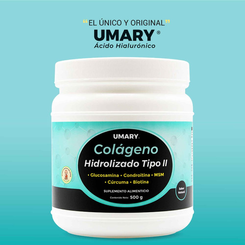 Colágeno Hidrolizado Tipo II Umary sabor natural de 500 G