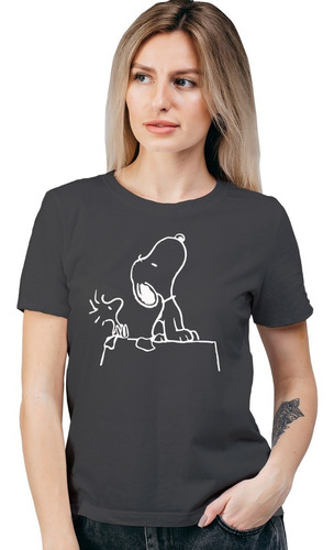 Polera Mujer Snoopy Woodstock Algodón 100% Orgánico Cb10