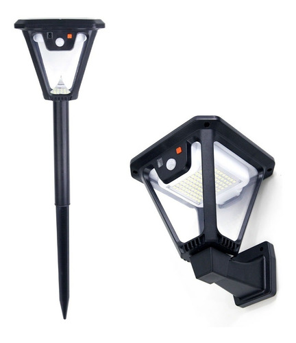 Lampara Solar Automatica Para Exteriores 100 Led Farol Luz Color Negro