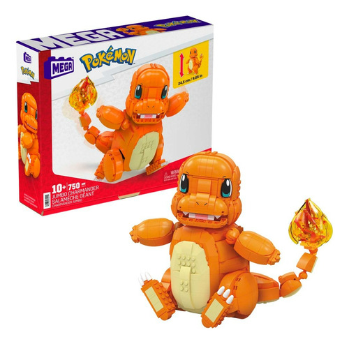 Mega Pokémon Juguete De Construcción Jumbo Charmander Cantidad De Piezas 750