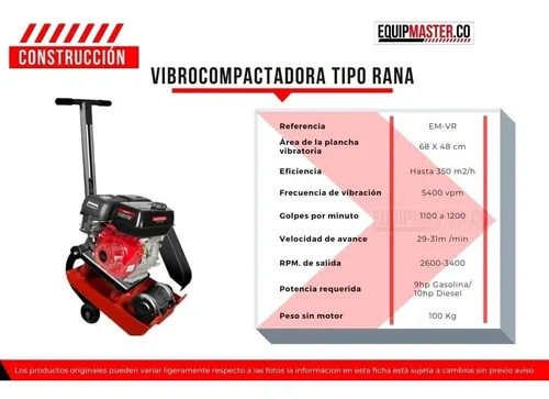 Rana Compactadora Motor Gasolina 9 Hp Honda Original Gx270