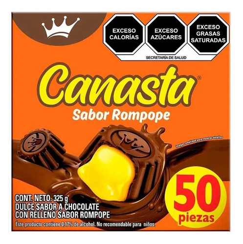 La Corona Canasta De Chocolate Con Rompope 50pz 325g