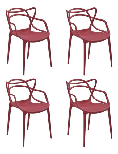 Kit 4 Cadeiras Allegra Cereja Rivatti Estrutura Da Cadeira Outros