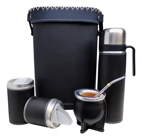 Set Matero Completo Bolso Rígido, Termo De 1 Litro Tipo Uruguayo Pico Matero  Y Manija Mate Camionero Yerbera Azucarera