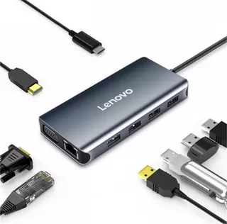 Lenovo Hub Adaptador Usb C Hdmi Vga Red Para Macbook Pro Air