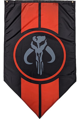 Star Wars Mandalorian Banner - Escudo Mandaloriano Con Rayas