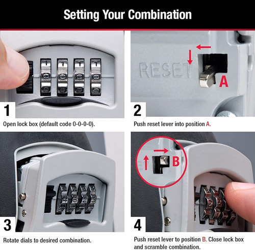 Imagen 7 de 8 de Candado Caja Guarda Llaves Master Lock 5400d Clave Numerica