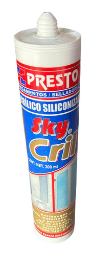 Sellador Acrílico Siliconizado- Sky Cril Presto Blanco 300ml