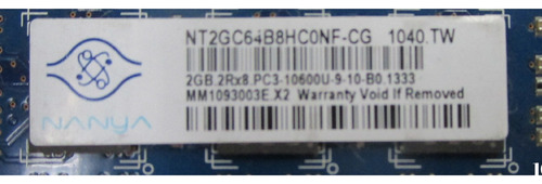 Memoria Ram Nanya 2gb 2rx8 Pc3 10600u-9-10-b0 Ddr3 Udimm (Usado)