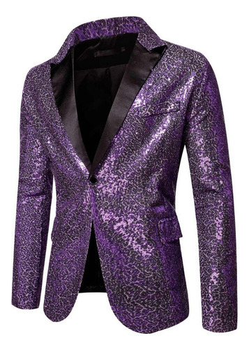 Blazer Brillante Para Hombre Chamarra Casual Hombre Abrigo