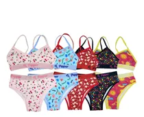 Comprar Kit 5 Conjuntos Sutiã Calcinha Infantil Juvenil Algodão Top