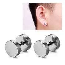 Comprar Set De Aros Hombre Plata Aros Mujer Tunel Acero Quirurgico