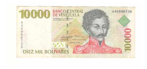 Billete De 10.000 Bolivares De 1998