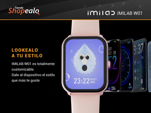 Imagen 5 de 9 de Smartwatch Reloj Inteligente Imilab W01 Color Rosa Spo2 -*