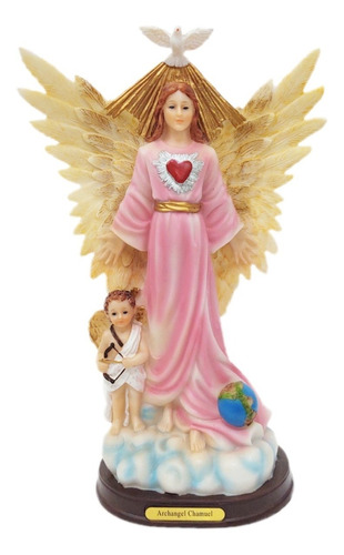 Arcangel Chamuel Angel Del Amor En Fina Resina 30cm