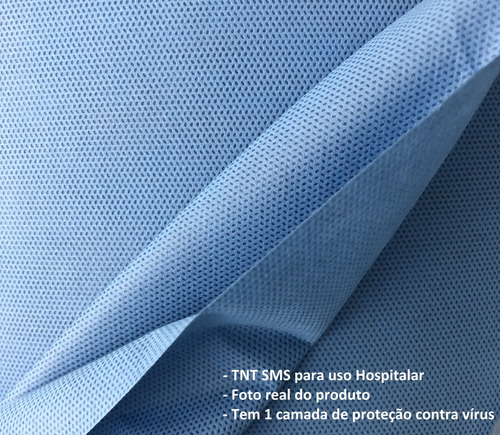 Tela no tejida Tnt Sms, 40 grs, 10 metros, hospital N95, color azul liso