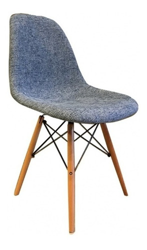 Silla De Comedor Tapizada Lino Plástico Diseño - Eames