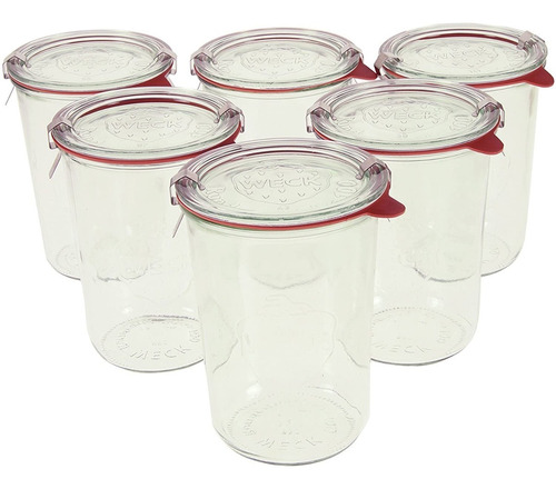 Weck Jars 743 - Frascos Para Conservas | 3/4 L [6 Piezas]