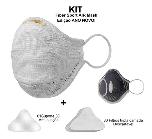 Máscara Fiber Knit Sport Air Edição Limitada Para O Ano Cor Branco Tamanho Médio