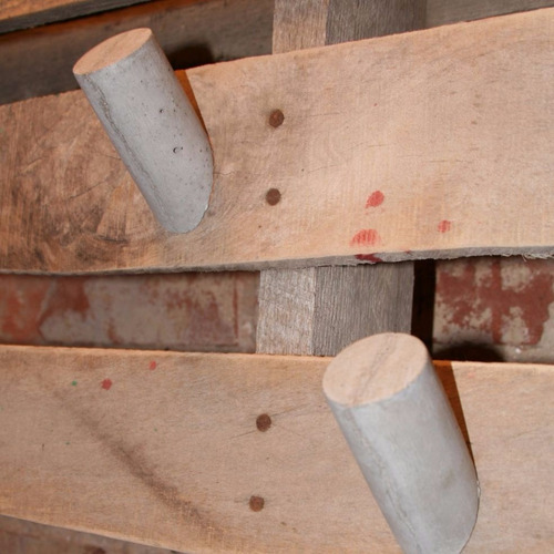 Perchero Pared X 3 Ganchos Circulares Cemento Concreto