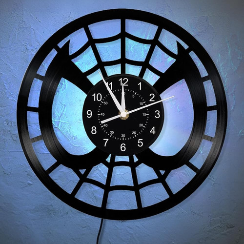 Hlytylh Spider Hero Reloj De Pared De Disco De Vinilo Creati