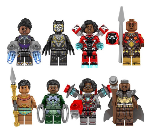 Kit Boneco De Blocos De Montar Pantera Negra Wakanda Forever