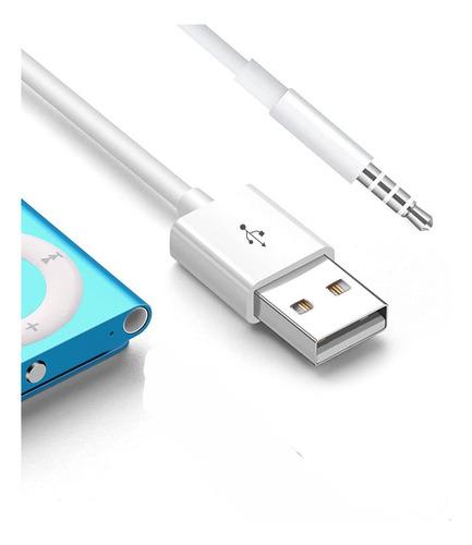 Cable Cargador Carga Datos Para iPod Shuffle Usb A Jack 3.5