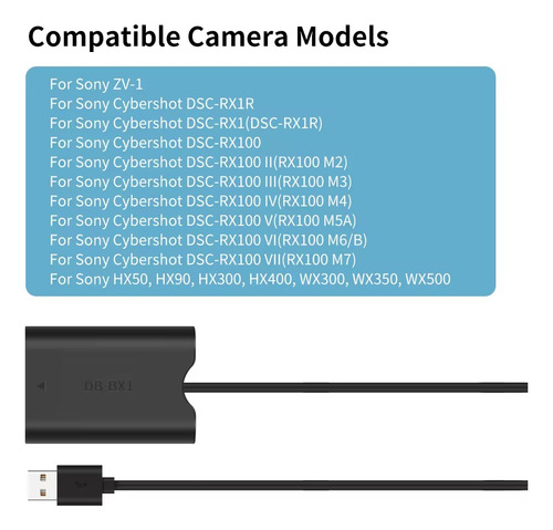 Fonte Adaptador Bateria Sony Np-bx1 Zv1 Zv-1 Zv1f Zv-1f 1m2