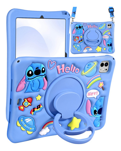 Funda Ipad Pro 11 5ª Gen M4 Diseño 3d Para Mujeres Y Niñas Azul Stit