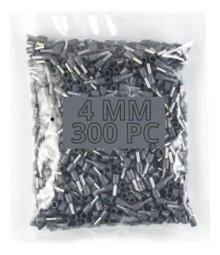 Kit Tubular Pre Isolado 4,0mm Ilhós Para Cabos 4,0mm - 300pç