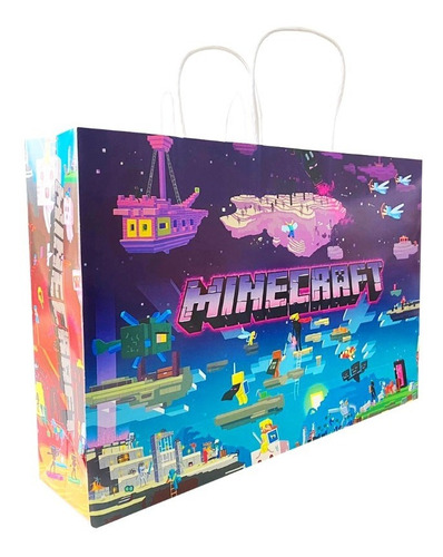 Bolsas Para Regalo Temática Minecraft