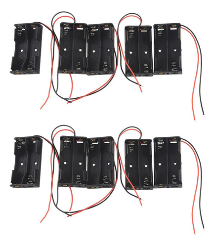 Funda Con 2 Pilas Aa De 1,5 V, 10 Unidades, Caja Negra Con C