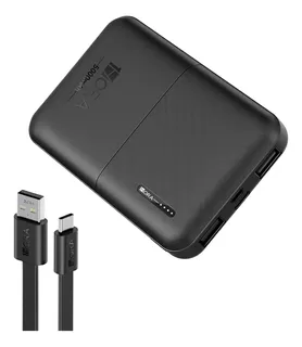 Mini Power Bank Batería Portátil 5000mah 2.1a 1hora Gar103 Con 2 Puertos De Usb On Un 20cm Cable Micro Usb Compatible Para Ip Samsung