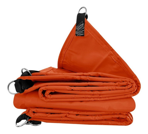Lona Multiuso Comercial De Lonas De Puebla Polimeros 610 18 Onzas Impermeable De 6m X 6m Color Naranja