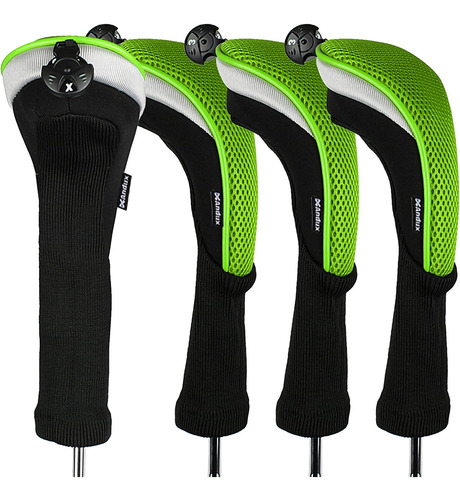 Cobertores De Palos De Golf De Cuello Largo 4 Pcs. Verde