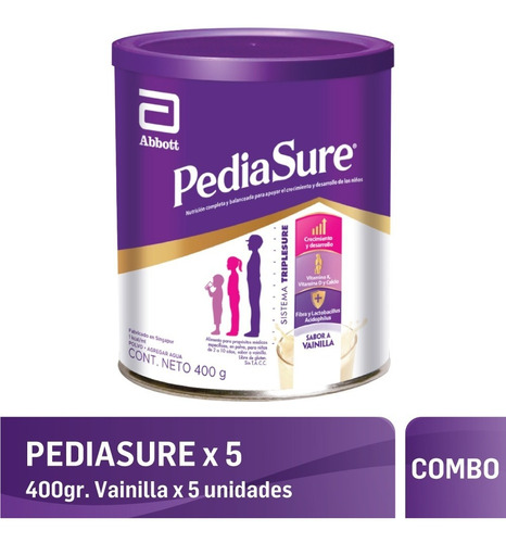 Pediasure En Polvo 400 Gr Pack X 5 Un. Chocolate Vainilla