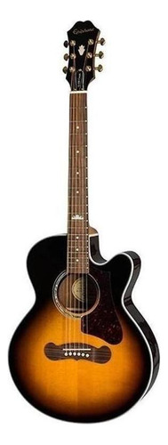 EpiPhone Eejpvsgh3 Vintage Sunburst Guitarra Electroacústica Color Negro