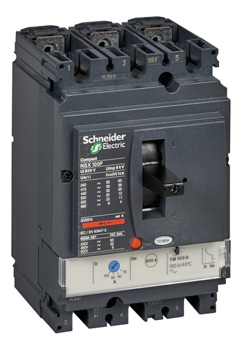 Interruptor Monoblock Schneider 3p Regulable 100a 36ka