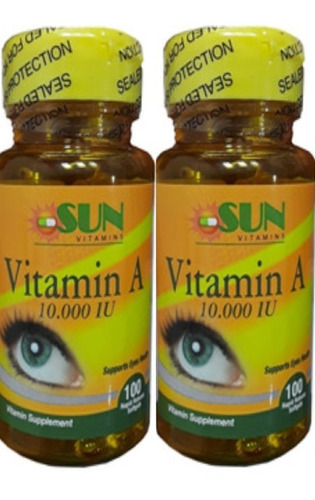 Vitamina A 10000 Americana Pura Promo 2 Frascos Sun