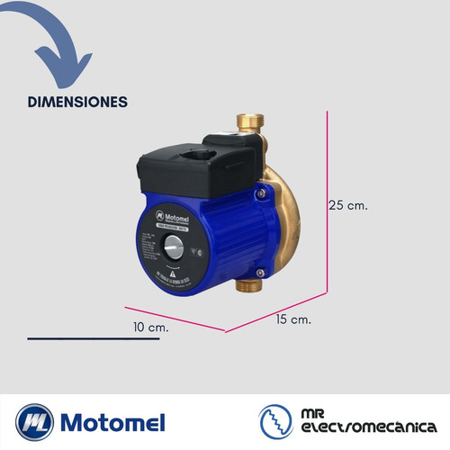 Imagen 6 de 10 de Bomba Presurizadora 3 A 4 Baños + Cocina + Lavadero. Termotanque O Calefón. Motomel Mbp 270 Frente Bronce