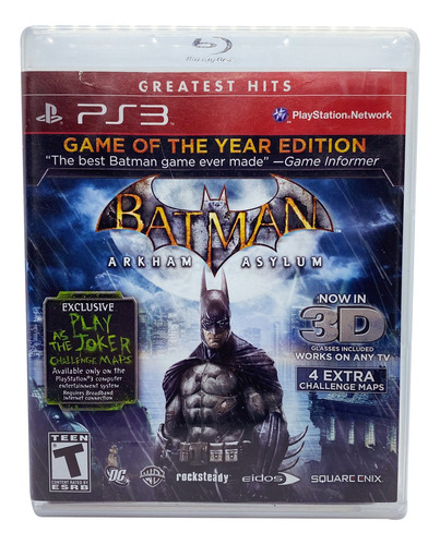 Jogo Batman Arkham Asylum: Game Of The Year Edition - Ps3 | MercadoLivre